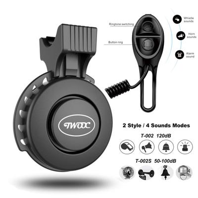 Cykelklocka Laddningshögtalare USB-laddad Mini Cykelhorn 4 Lägen Cykelringklocka cykeltillbehör för Elskoter