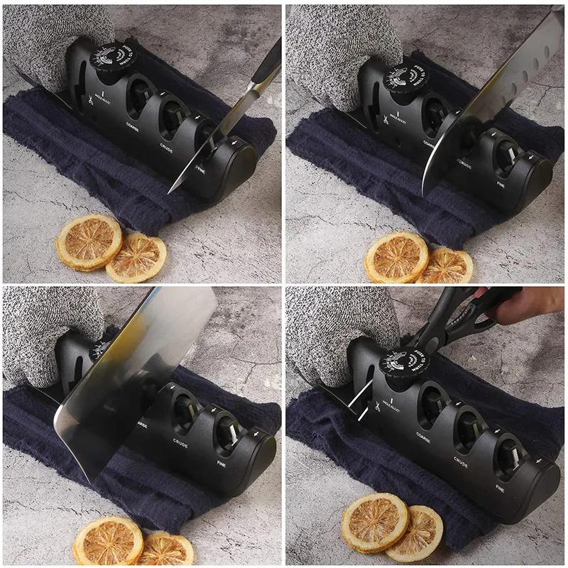 New Upgrade Angle Adjustable Knife Sharpener Professional 4 In 1 Kitchen Knives Grinder Scissors Sharpening Stone Home Tools
