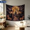 Party Backdrop Halloween Castle Flat Banners Pumpkin Ghost Celebrations Wedding Enthusiasts Celebration Photo Booth Front Door Decor