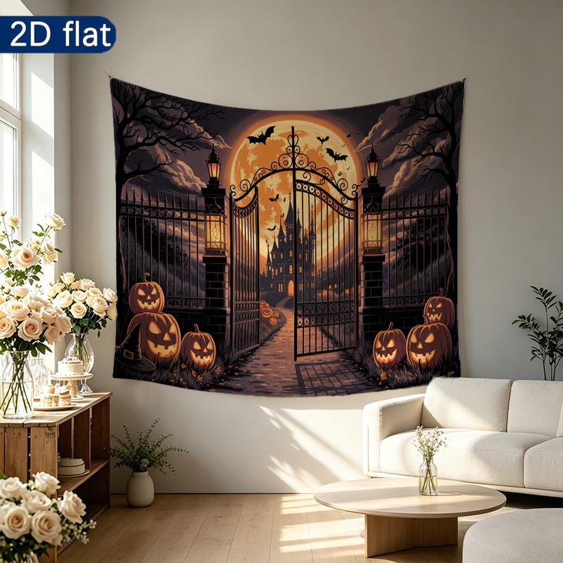 Party Backdrop Halloween Castle Flat Banners Pumpkin Ghost Celebrations Wedding Enthusiasts Celebration Photo Booth Front Door Decor