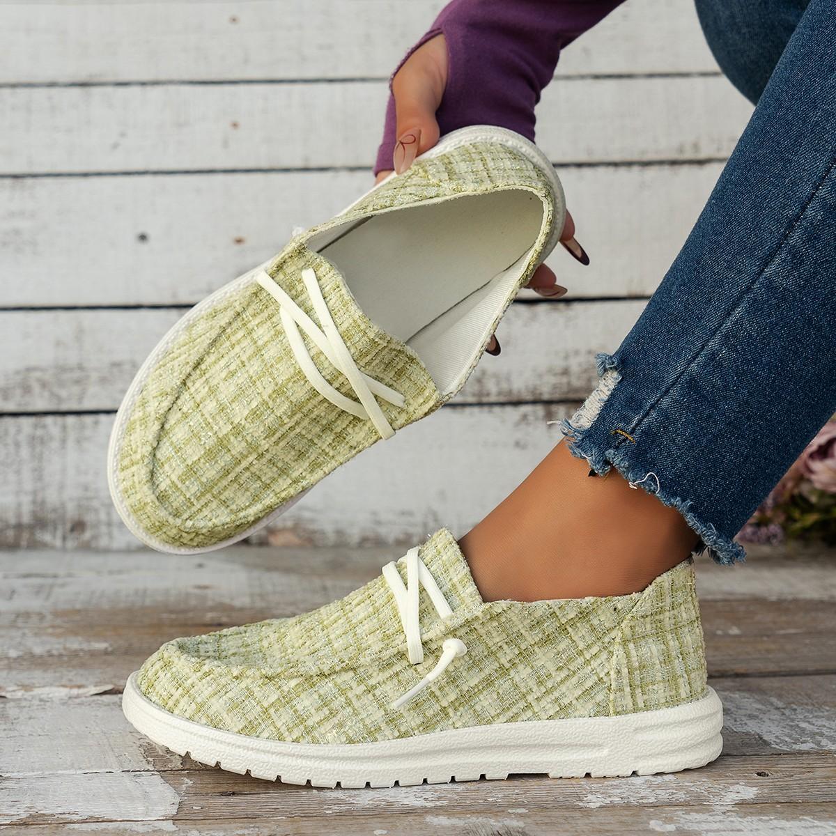 

Новые парусиновые повседневные и легкие туфли-бини большого размера, женские туфли телесного цвета 43 светло-зеленый