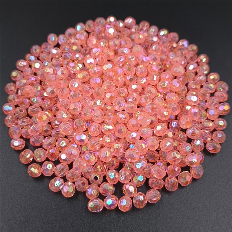 

Прозрачные бусины «Симфония», вышитые вручную, цветные бусины, аксессуары, акриловые бусины «сделай сам», материал, круглые бусины AB 6/8 мм, 100/40 шт. 8mm розовый