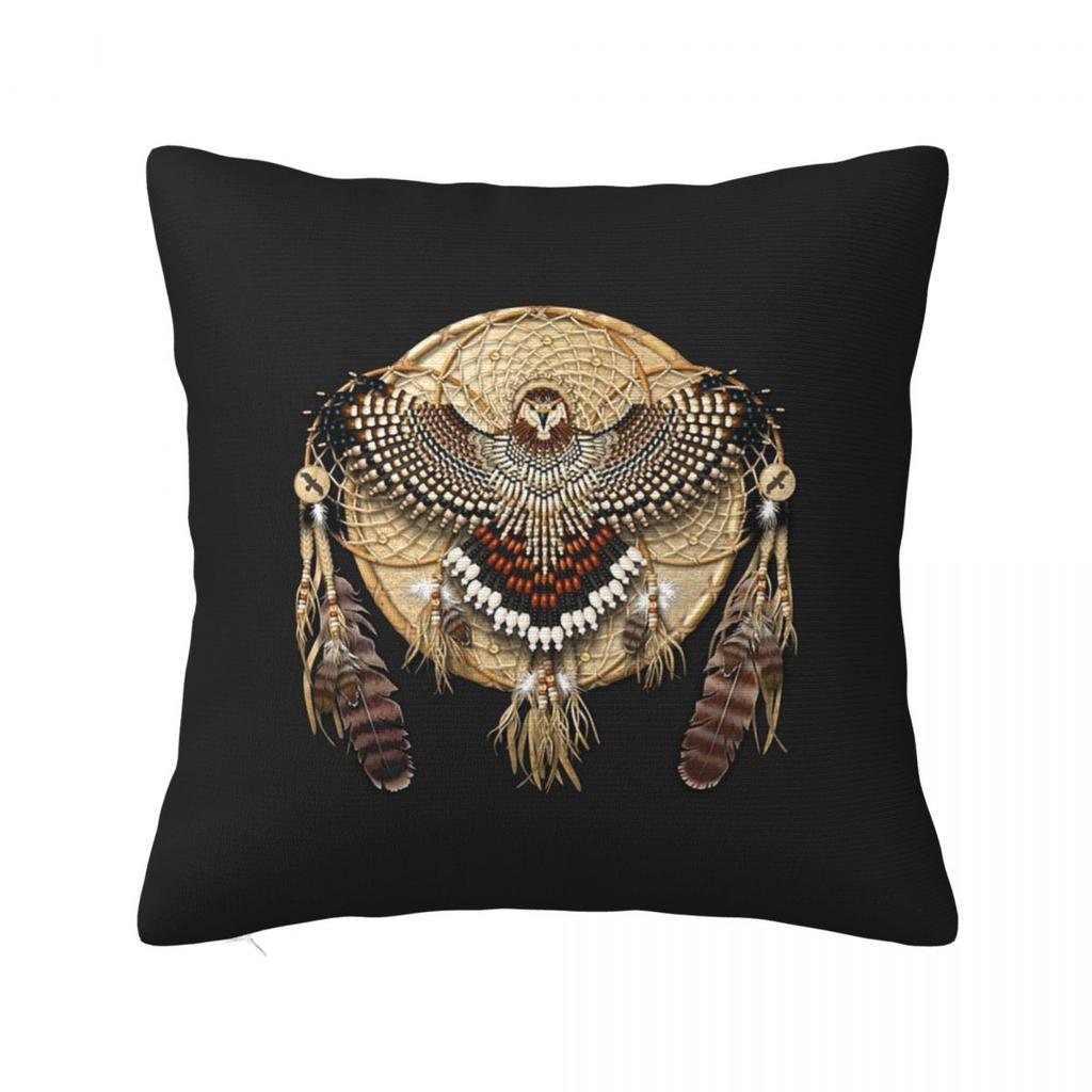 Native Mandala Owl American Square Pillowcase Cushion Cover Pillow Case Throw Pillow Cover for Home Sofa Living Room