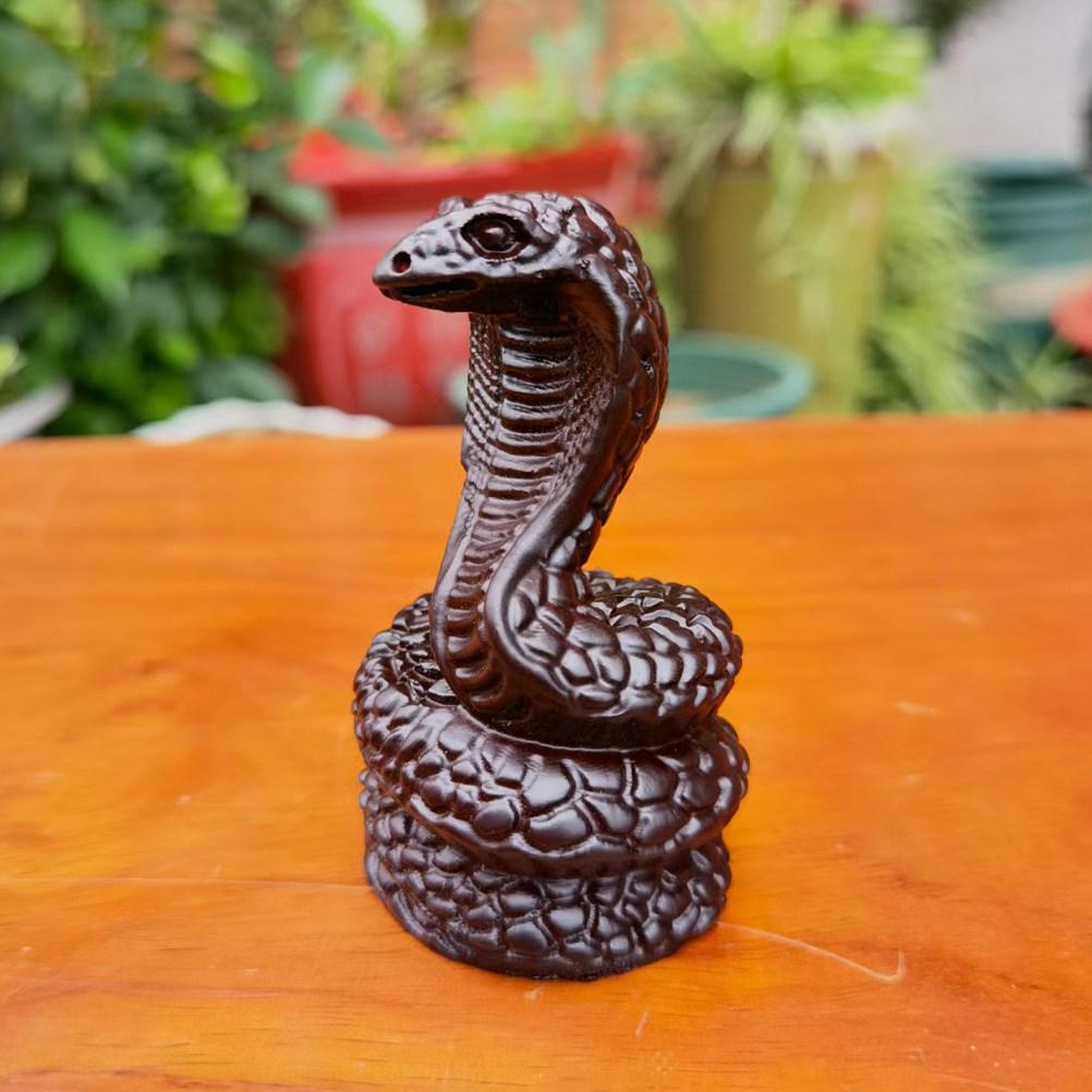 Hand Carved Redwood Snake Sculpture Home Office Desk Decor Living Room Bookshelf Artistic Chinese Zodiac 2026 Feng Shui Wooden