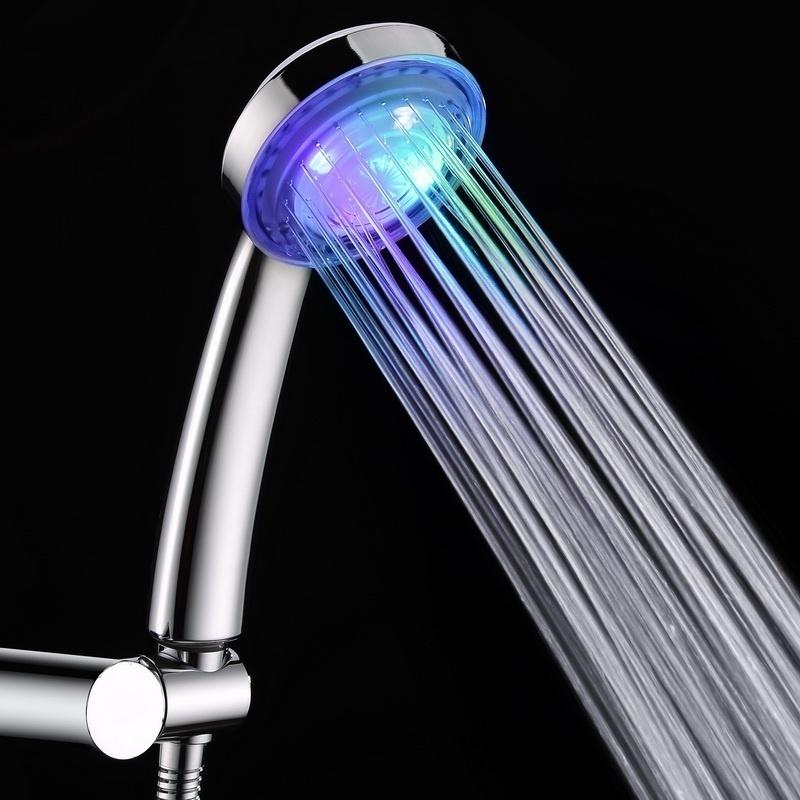 Neue romantische automatische Magie 7 Farbe 5 LED-Leuchten Gabe Regenduschkopf Einzelrundkopf LD8008A