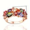 1pc Fashion Colored Zirconia Ring, Inlaid Synthetic Stone - Daily Party Wear Accessory for Women