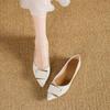 Temperament spetsiga enkelskor dam nya vår och höst grunda mun mångsidiga dammjukbottnade damskor platta mammaskor