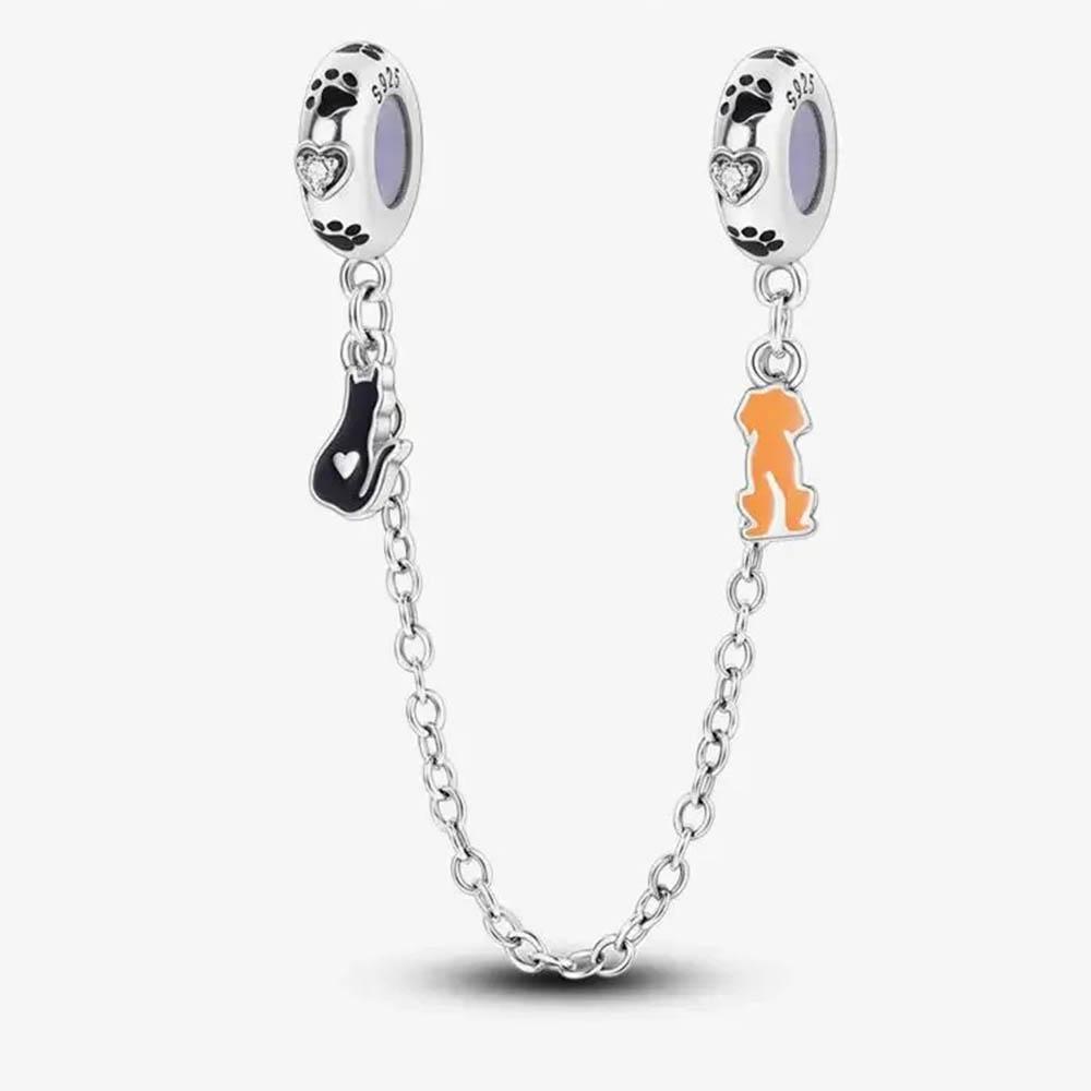 New In Color Zircon Angle Round Clip Bead Fit Pan Original Bracelet Women Copper Safety Chain Jewelry Gift