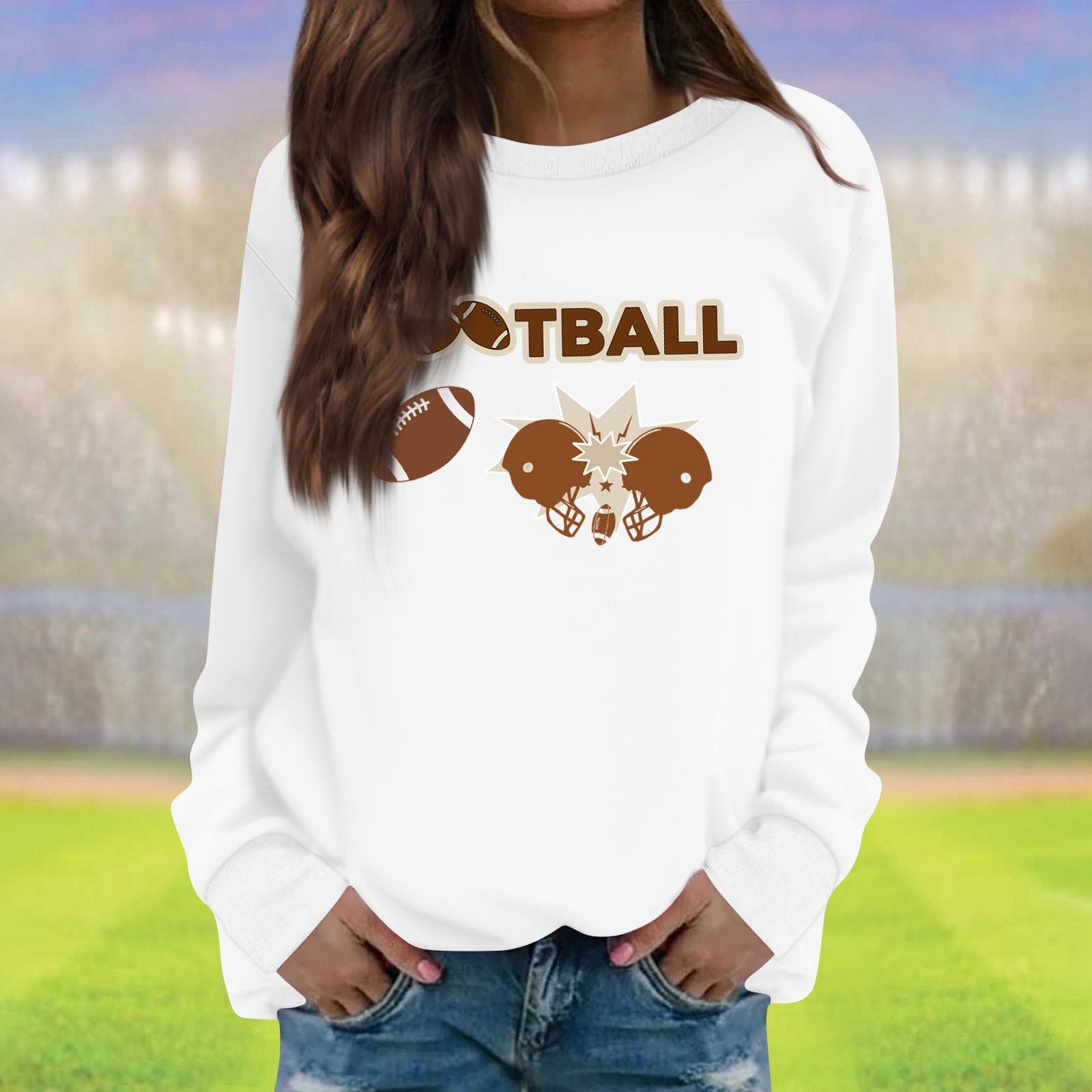 

Женская модная повседневная толстовка с длинным рукавом и круглым вырезом с принтом XL белый