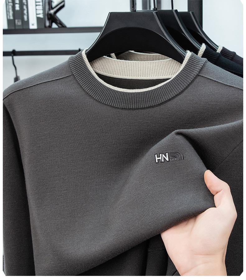 Men's Autumn Winter Embroidered Wool-Blend Knit Sweater