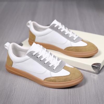 Zapatos casuales de cuero genuino para hombre, zapatos para caminar al aire libre de alta calidad, planos clásicos combinables para hombre, zapatillas con cordones para hombre