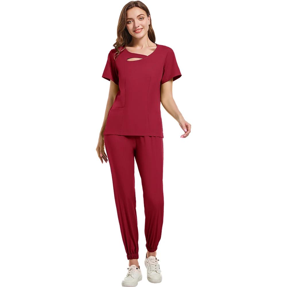 Multicolor Clinical Scrubs Set Uniforms Beautician Lab Workwear Pocket Medical Nurse Nursing Uniforms Vet Work Clothes