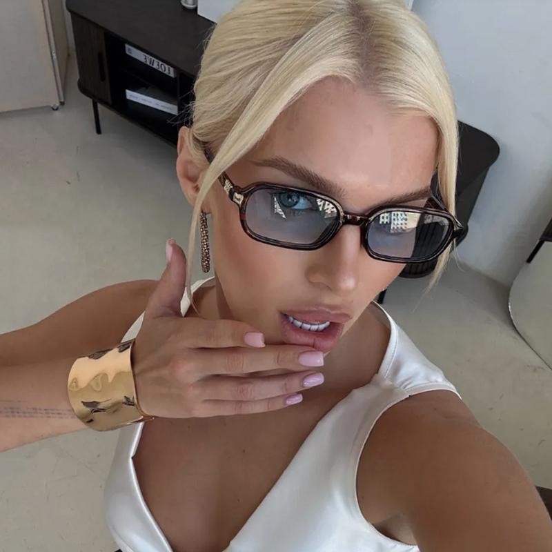 Protective Glasses 3pcs Fashion Small Rectangle Sunglasses Women Colorful Lens Eyeglasses Minimalist Style UV400 Glasses Unisex