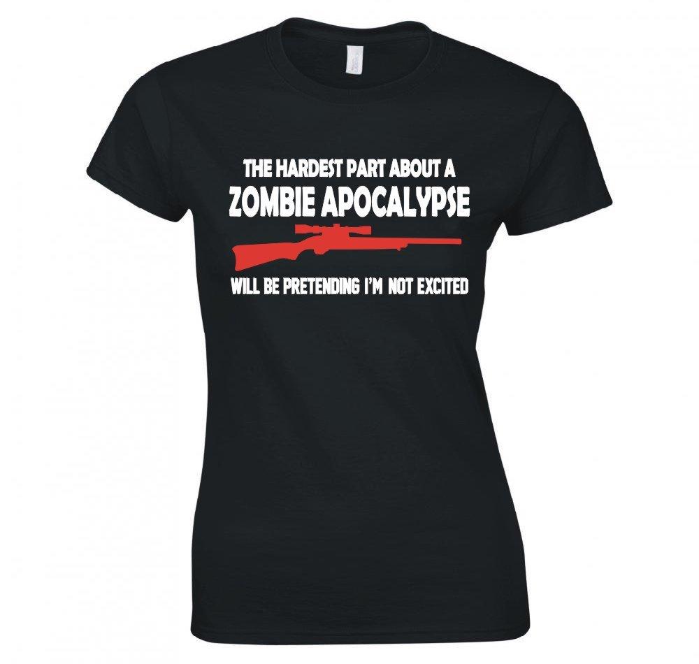 Zombie Apocalypse Pretending Im Not Excited Ladies TShirt New