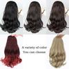 XINRAN Frauen kurze natürliche gewellte Pferdeschwanz synthetische Faser schwarz braun Haarverlängerungen tägliches Tragen Cosplay Clip-in-Haarteil