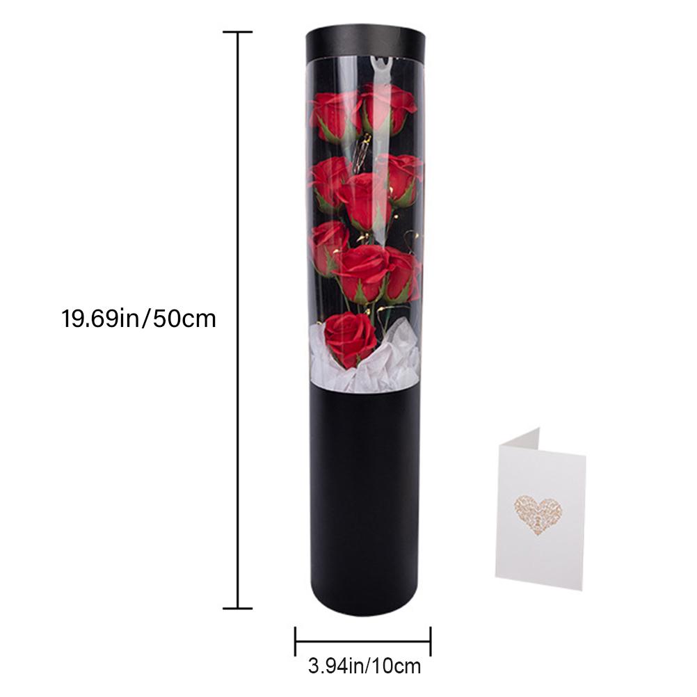 Soap Rose Flower Bouquet Gift Box Artificial Rose Flowers Rose Petal Bouquet Tube Valentine"s Day