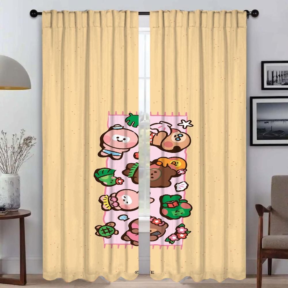Modern Living Room Curtains for Camera L-LINE Blackout Curtain Kitchen Curtains 2 Pieces Partition Shades Halloween Decoration
