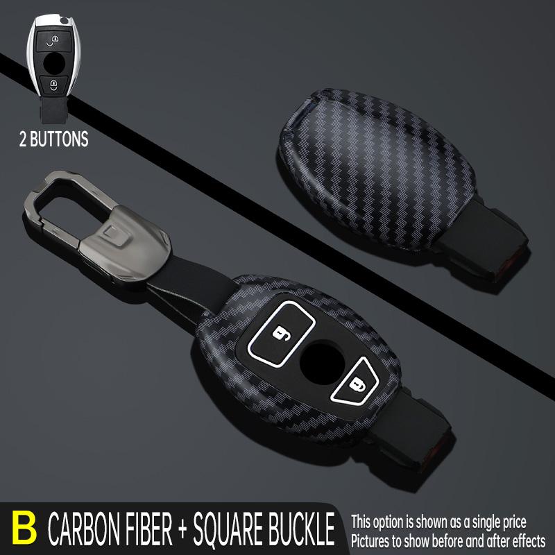 Suitable Abs Carbon Fiber Car Key Case Cover For Mercedes Benz A B C Class Gls Gla Glk Glc Cls Cla Amg W204 W205 W212 W463 W176