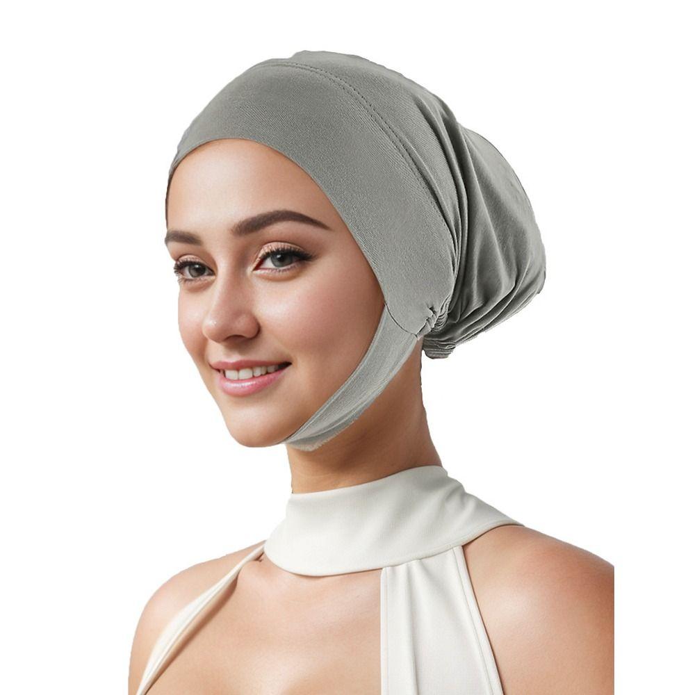 New Elastic Instant Hijab Tube Ready To Wear Ear Hole Undercap Tudung Plain Jersey Cotton Instant Turbans for Women