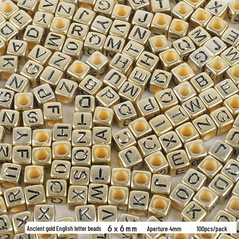 Colorful Acrylic Square Beads: English & Russian Letters for Handmade DIY Bracelets & Jewelry Accessories
