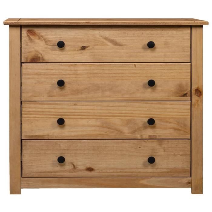 Armoire latérale - vidaXL - Pin Assortiment Panama - 4 tiroirs - Bois massif - Mat