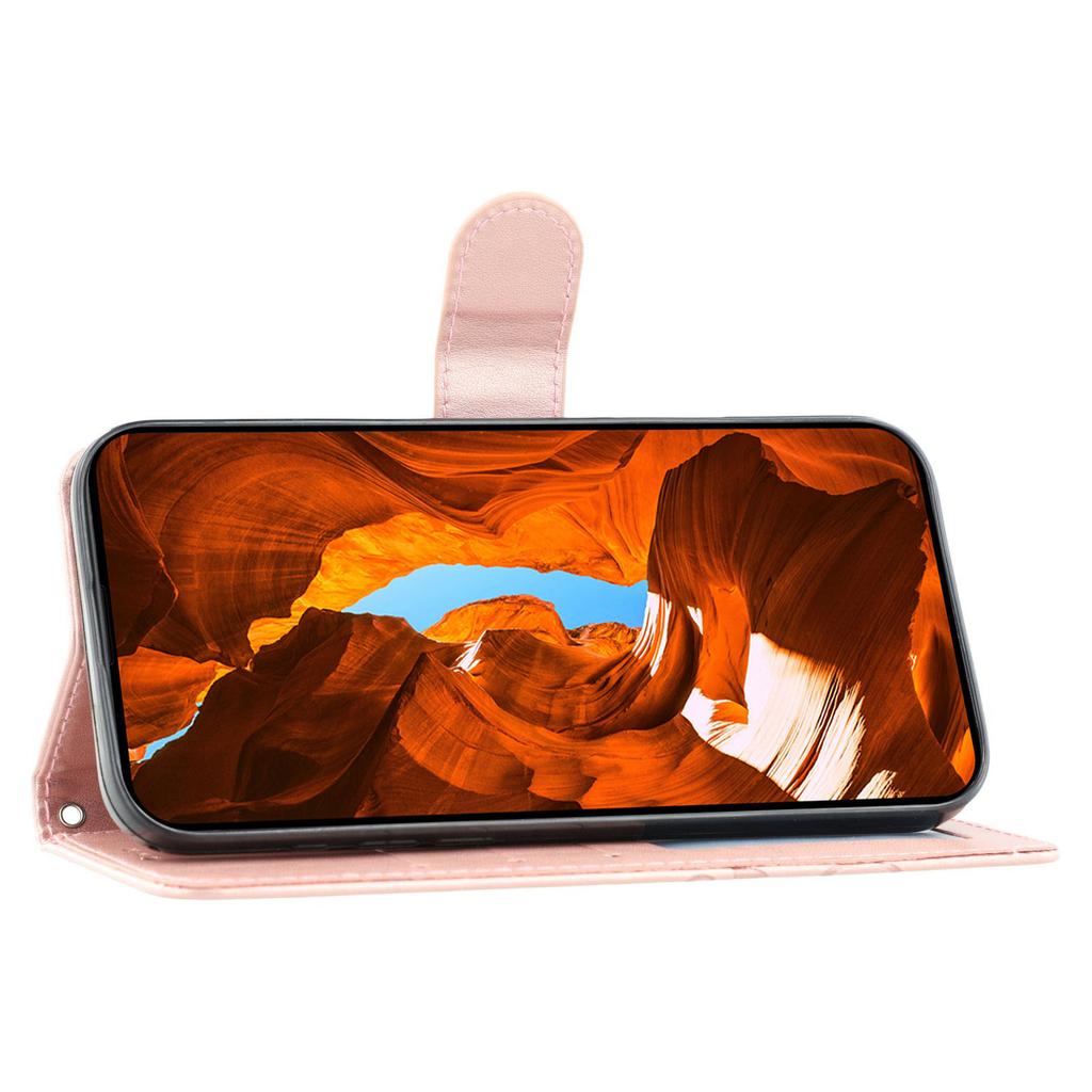 For CMF Phone 2 Pro Case Wallet Stand Imprinted Rose Butterfly PU Leather Phone Cover