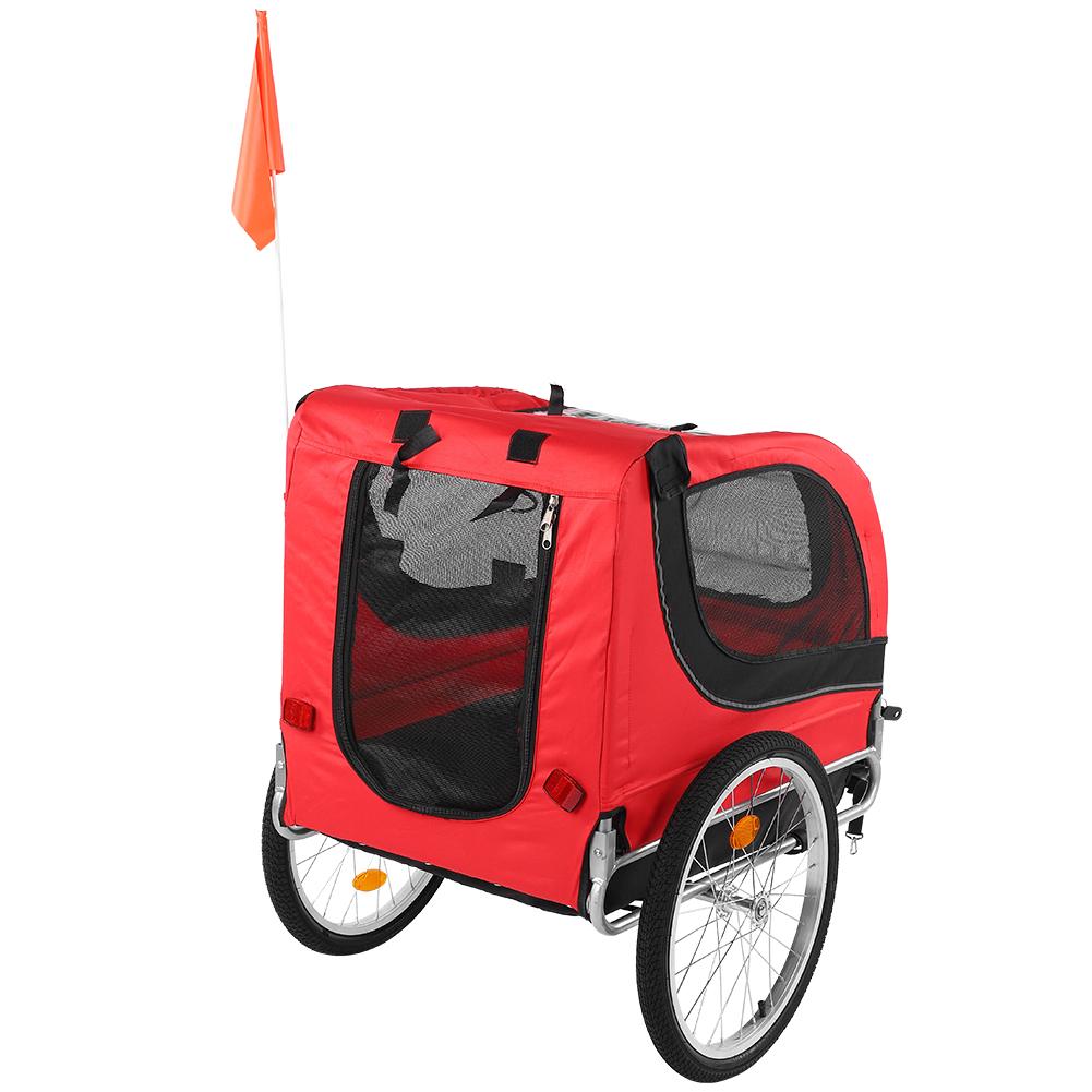 Pet Bike Trailer Smoothly Rolling Safety Bicycle Cart for Camping Hiking Walking Cycling