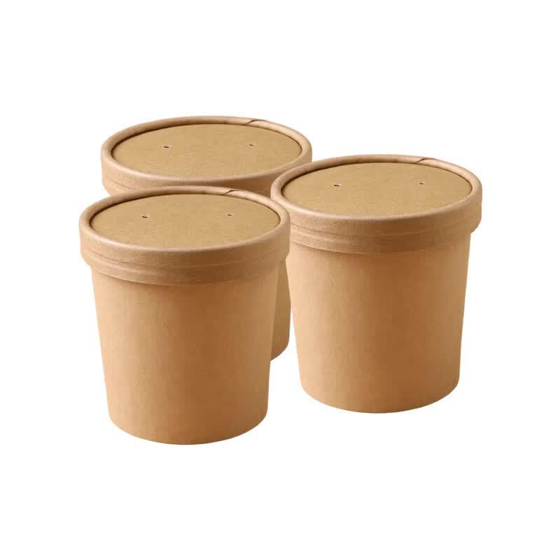 Lukun Disposable Kraft Paper Soup Bowl with Lid