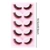 5 Pairs One-Piece False Eyelashes Dense Curling Hard Stem Design For Daily Eye Makeup