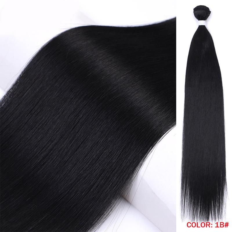 Heat Resistant Premium Organic Bio Protein Fiber Ombre Blonde Weave Bone Straight Hair Bundles Weft Synthetic Hair Extensions