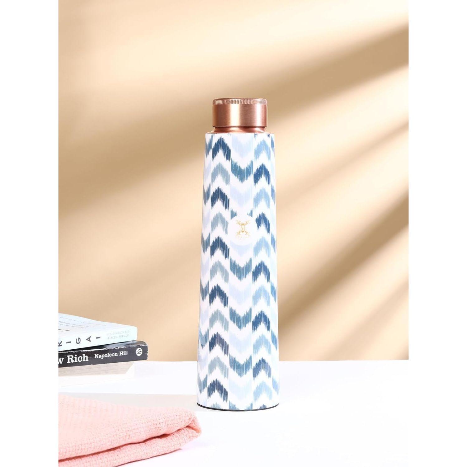 

Медные бутылки для воды с герметичной крышкой | Аюрведа, не содержат БФА и токсичных веществ | Аюрведическая офисная | Бутылка для спортзала, йоги | Бутылка для пользы для здоровья - 900 мл