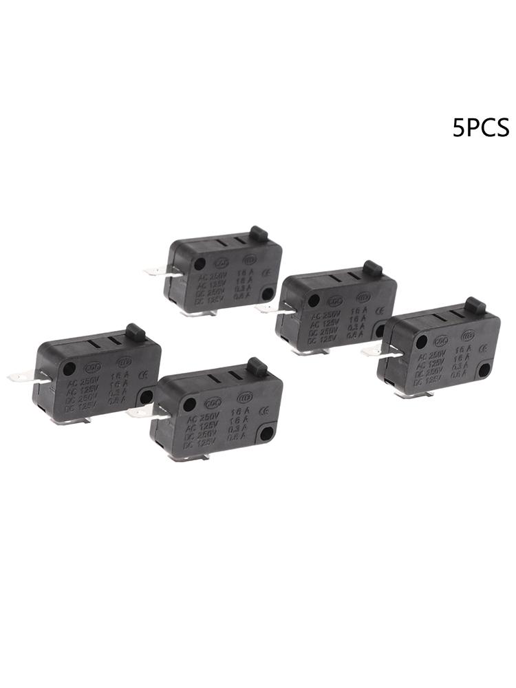 5Pcs KW1-103 Microwave Oven Door Micro Switch Fit For Washing Machine Rice Cooker 16A 250V 2 Pins