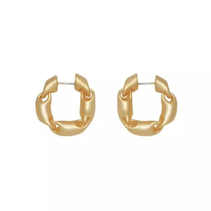 ANENJERY Geometric Irregular Chain Hoop Earrings Women's Temperament Versatile Simple Unique Party Jewelry Gifts