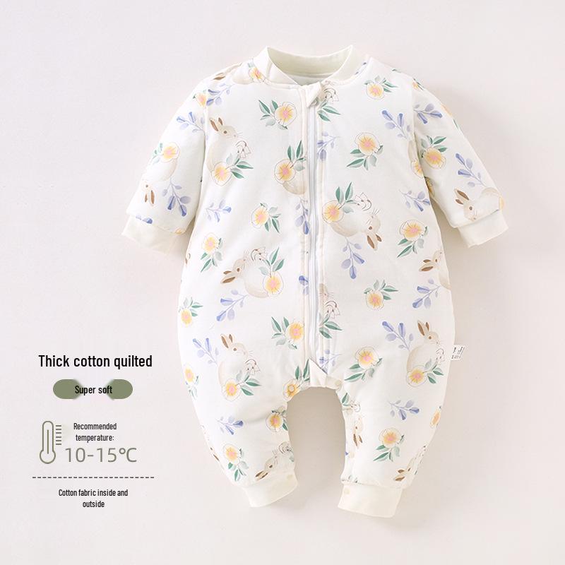 Infant Anti-Kick Sleeping Bag with Zipper - 120g Cotton, Thickened, Split Leg Design