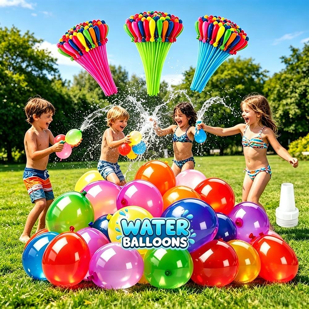 Palloncini ad Acqua Riempimento Automatico (37/111/185 Pezzi): Bombe d'acqua a riempimento rapido, Palline schizzanti auto-annodanti, Attività estiva all'aperto, Divertimento per feste