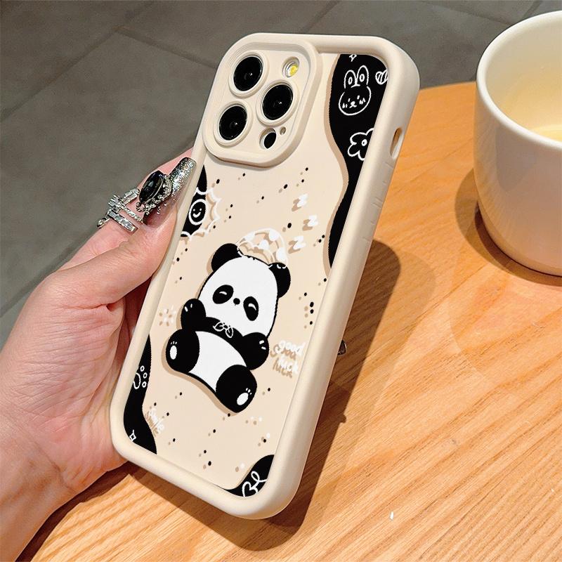 Custodia per telefono con grafica di panda carina adatta per iPhone 17 16 15 14 13 12 11 Pro/Max/Plus cover posteriore anti caduta e antiurto