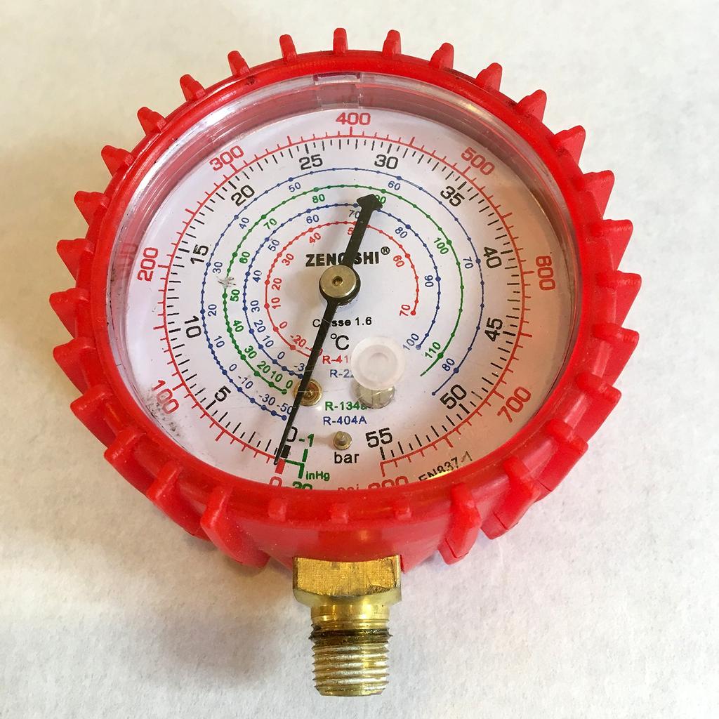 HOTEISON Air Conditioner Gas Charge Manifold Gauge Pressure Gauge Compatible with R410a, R22, R134a, and R404a (High-Pressure Side)