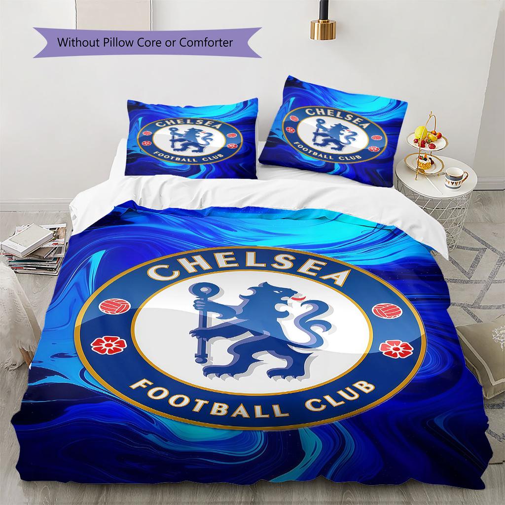 Chelsea F Pattern Bedding,Quilt Set Quilt Cover Pillowcase Home Birthday Gift(1 * Duvet Cover + 2 * Pillowcase, Without Core)