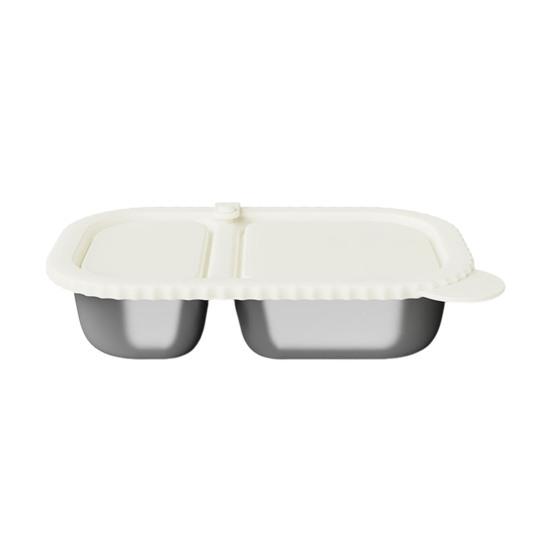 Opakovaně použitelná silikonová svačinová nádoba 2-přihrádková nepropustná krabička na potraviny pro omáčky ořechy myčka nádobí bezpečná krabička na svačinu