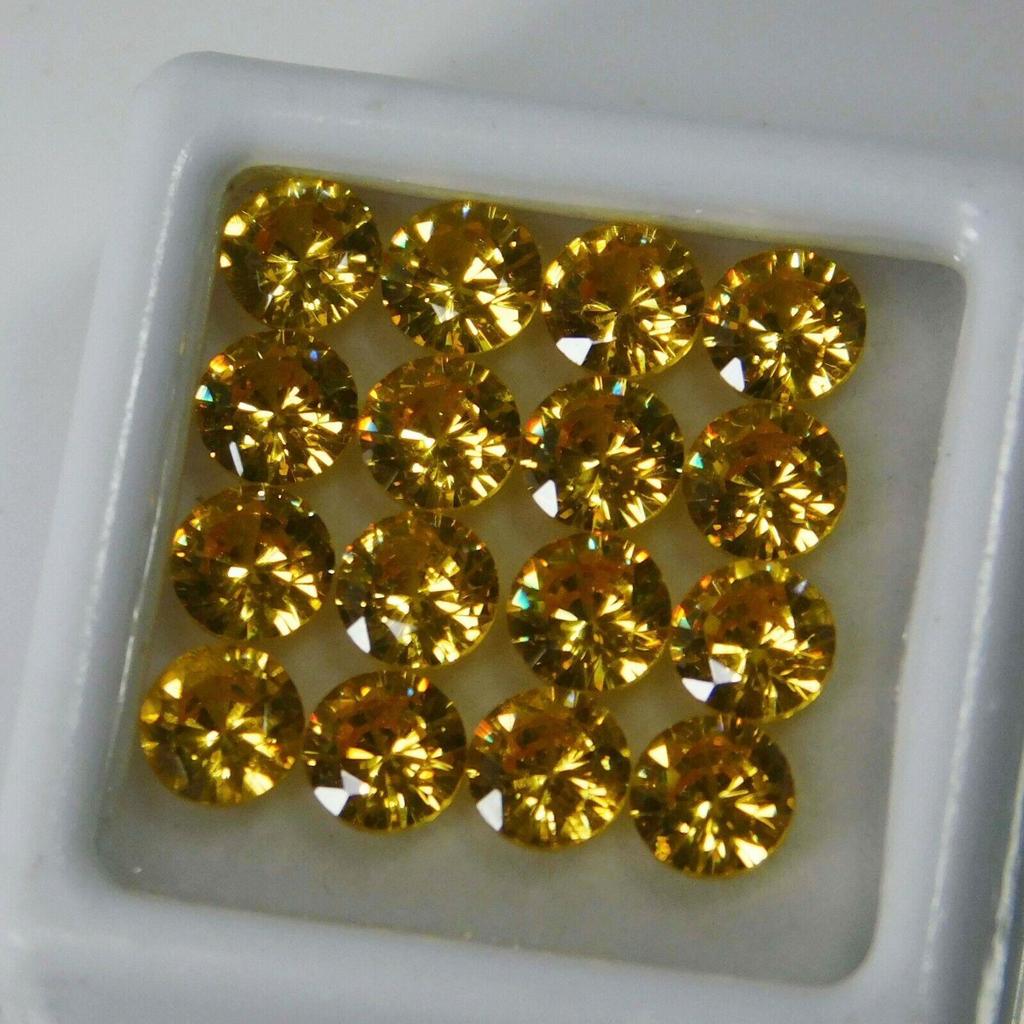 24 Pcs Lot Natural Yellow Sapphire Round Cut 5x5mm Loose Gemstones