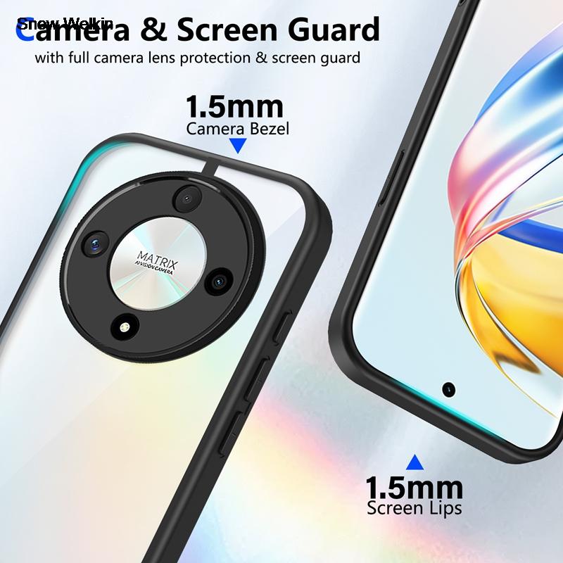 For Honor X9D 5G HonorX9d  Transparent Silicone Case For Honor X9D 5G PC Back TPU Bumper Shockproof Clear Phone Cases Cover