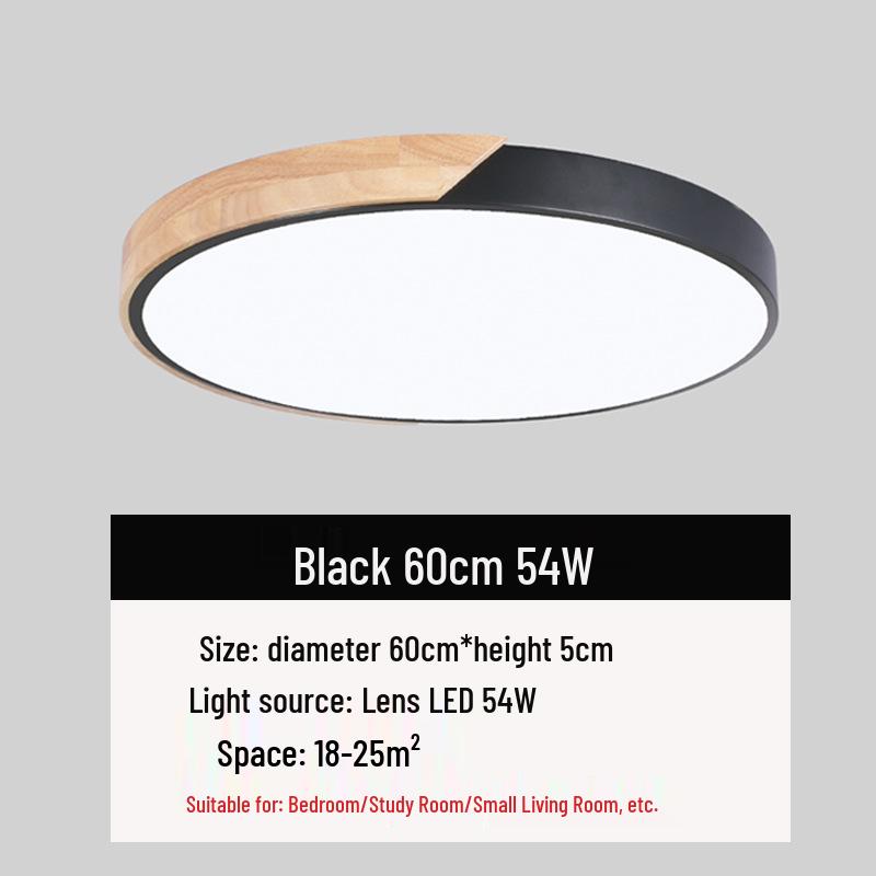 Natural Wood LED Ceiling Lamp for Bedroom and Living Room
