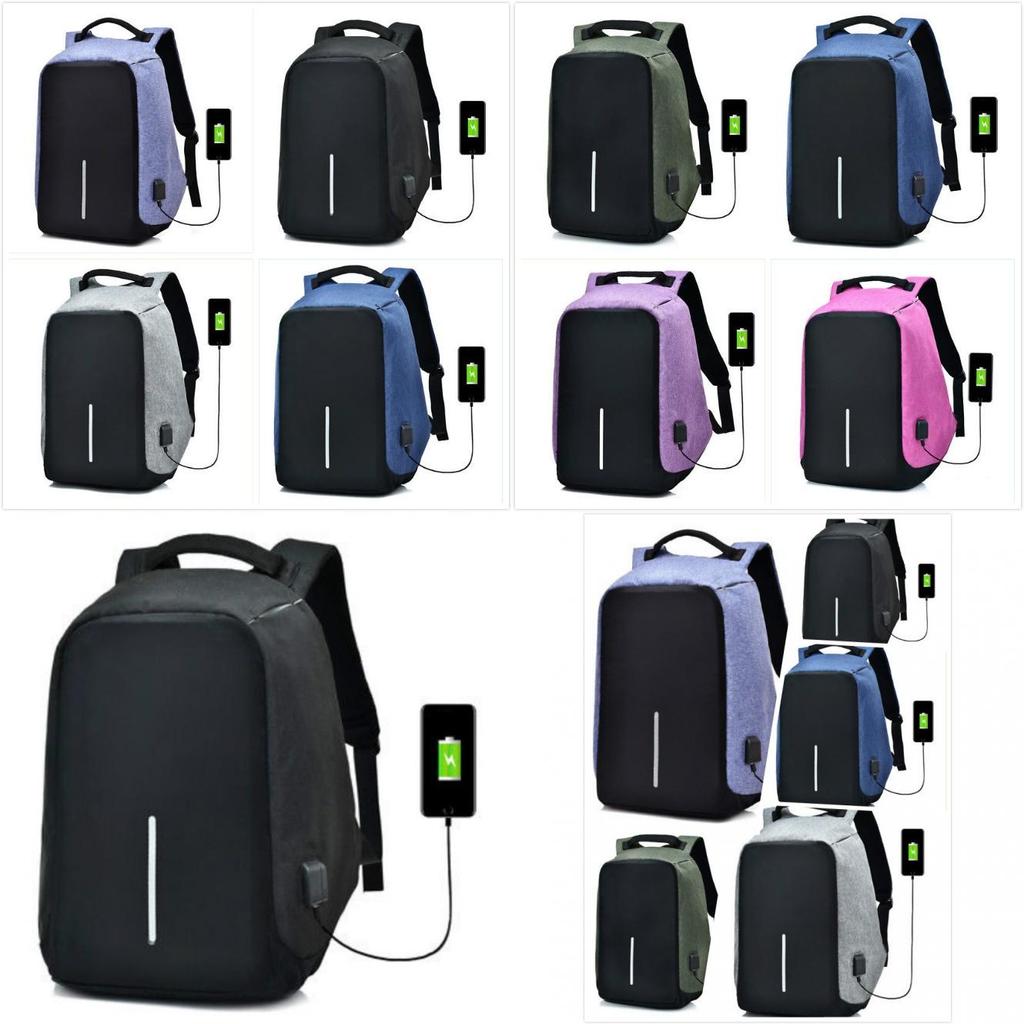 Antitheft Backpack Unisex Laptop Usb Port Charger Travel Oxford Bags School