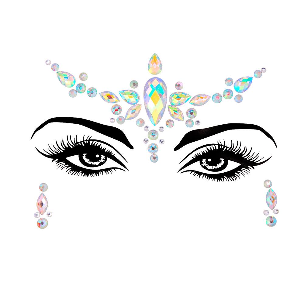 Crystal Tattoo Sticker Glitter Eyeliner Eyebrow Makeup Face Eyes Diamond Temporary Tattoo Rock Rhinestone 3D Eyeliner Stickers
