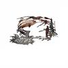 Metal Wall Art Fishing Scene Decorative Wall Hanging for Living Room Entryway Rustic Outdoor Theme Metal Craft Wall Decor