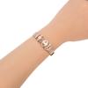 Stainless Steel Mesh Bracelet Women Adjustable Pink Buckle Slide Charms Bangle (D)
