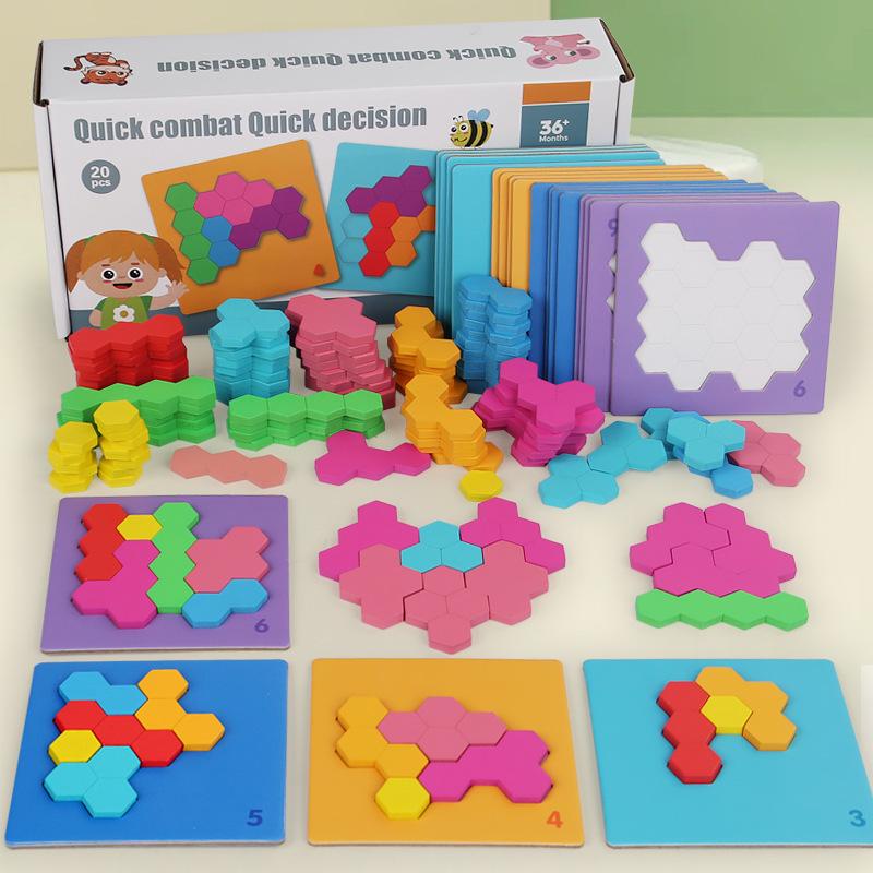 

Quick Battle: Parent-Child Two-Player Seven-Color Square Puzzle Toy