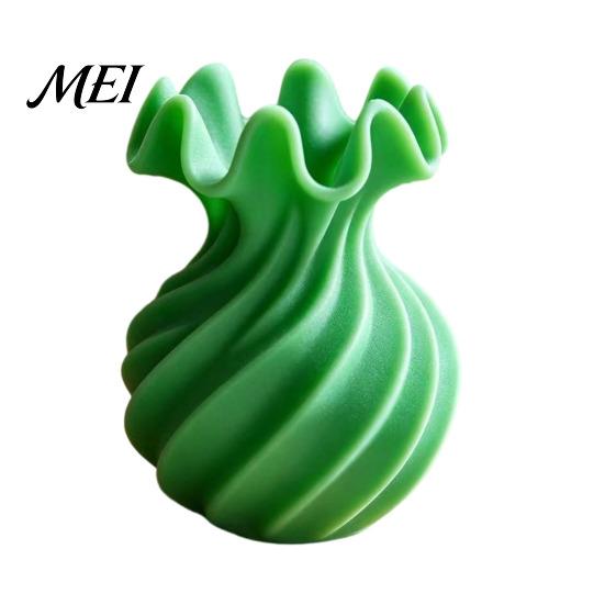 3D Printed Plant Holder Spiral Wave Vase, Minimalist Flower Holder, Decorative Vase for Fresh Style Pot or Dried Flowers, Artistic Desktop Ornament