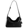 Mott 33 Buchstabenlogo Verstellbare Leder-Umhängetasche Unisex Schultertasche Schwarz CCB57-BLK