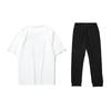 Li Ning Logo Printed Letter Round Neck Comfortable Breathable Loose Short Sleeve T-Shirt And Cuffed Long Pants Casual Sports Set AHSUA05-1+AYKR465-1